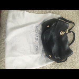 Black leather hand bag